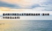 重庆限行到底怎么处罚最新消息视频（重庆限行罚款怎么处罚）