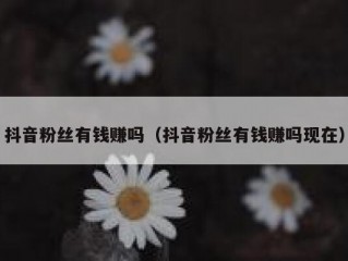 抖音粉丝有钱赚吗（抖音粉丝有钱赚吗现在）