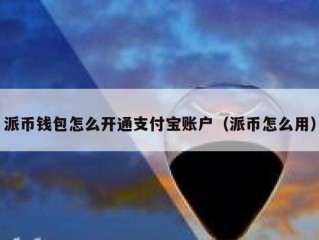 派币钱包怎么开通支付宝账户（派币怎么用）