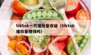 tiktok一万播放量收益（tiktok播放量赚钱吗）