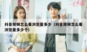 抖音视频怎么看浏览量多少（抖音视频怎么看浏览量多少个）