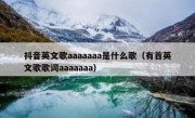抖音英文歌aaaaaaa是什么歌（有首英文歌歌词aaaaaaa）