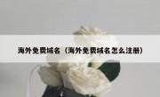 海外免费域名（海外免费域名怎么注册）