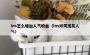 ins怎么增加人气粉丝（ins如何提高人气）