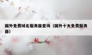 国外免费域名服务器查询（国外十大免费服务器）