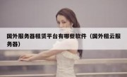 国外服务器租赁平台有哪些软件（国外租云服务器）