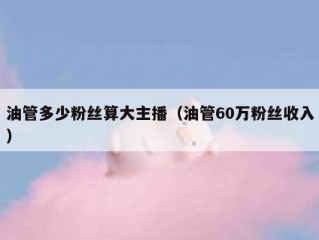 油管多少粉丝算大主播（油管60万粉丝收入）