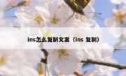 ins怎么复制文案（ins 复制）