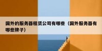 国外的服务器租赁公司有哪些（国外服务器有哪些牌子）
