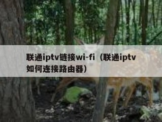 联通iptv链接wi-fi（联通iptv如何连接路由器）
