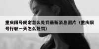 重庆限号规定怎么处罚最新消息图片（重庆限号行驶一天怎么处罚）