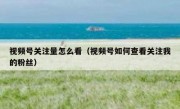 视频号关注量怎么看（视频号如何查看关注我的粉丝）