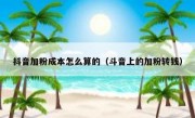 抖音加粉成本怎么算的（斗音上的加粉转钱）