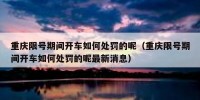 重庆限号期间开车如何处罚的呢（重庆限号期间开车如何处罚的呢最新消息）