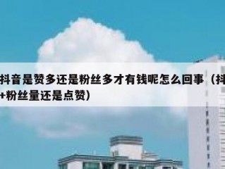 抖音是赞多还是粉丝多才有钱呢怎么回事（抖+粉丝量还是点赞）