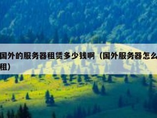 国外的服务器租赁多少钱啊（国外服务器怎么租）