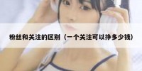 粉丝和关注的区别（一个关注可以挣多少钱）