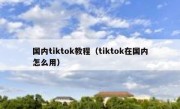 国内tiktok教程（tiktok在国内怎么用）