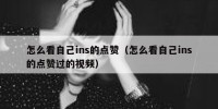 怎么看自己ins的点赞（怎么看自己ins的点赞过的视频）