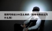 视频号粉丝100怎么来的（视频号粉丝过万什么用）