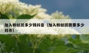 加入粉丝团多少钱抖音（加入粉丝团需要多少抖币）