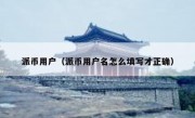 派币用户（派币用户名怎么填写才正确）