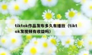 tiktok作品发布多久有播放（tiktok发视频有收益吗）