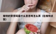 推特的赞赏码是什么意思呀怎么弄（在推特点赞）