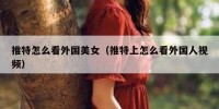 推特怎么看外国美女（推特上怎么看外国人视频）