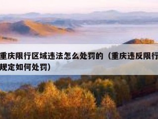重庆限行区域违法怎么处罚的（重庆违反限行规定如何处罚）