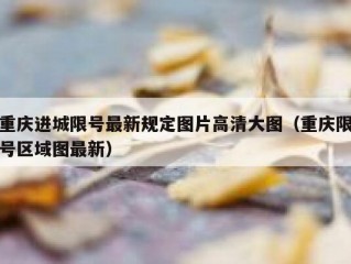 重庆进城限号最新规定图片高清大图（重庆限号区域图最新）
