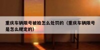 重庆车辆限号被拍怎么处罚的（重庆车辆限号是怎么规定的）