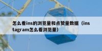怎么看ins的浏览量和点赞量数据（instagram怎么看浏览量）