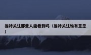 推特关注那些人能看到吗（推特关注谁有意思）
