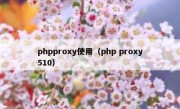 phpproxy使用（php proxy510）