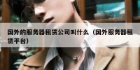国外的服务器租赁公司叫什么（国外服务器租赁平台）
