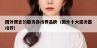 国外便宜的服务器推荐品牌（国外十大服务器推荐）