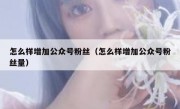 怎么样增加公众号粉丝（怎么样增加公众号粉丝量）