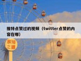 推特点赞过的视频（twitter点赞的内容在哪）