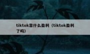 tiktok靠什么盈利（tiktok盈利了吗）
