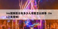 ins视频显示有多少人观看怎么回事（ins上有视频）