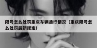限号怎么处罚重庆车辆通行情况（重庆限号怎么处罚最新规定）