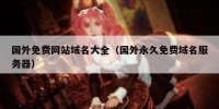 国外免费网站域名大全（国外永久免费域名服务器）