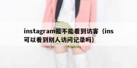 instagram能不能看到访客（ins可以看到别人访问记录吗）