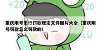 重庆限号出行罚款规定文件图片大全（重庆限号罚款怎么罚款的）