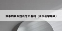 派币的真实姓名怎么看的（派币名字确认）
