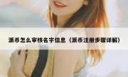 派币怎么审核名字信息（派币注册步骤详解）