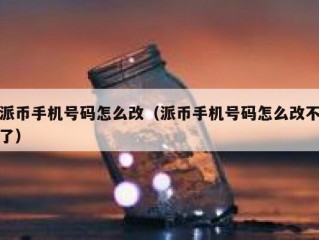派币手机号码怎么改（派币手机号码怎么改不了）