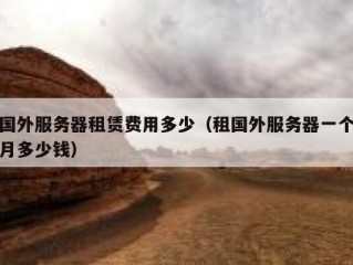 国外服务器租赁费用多少（租国外服务器一个月多少钱）