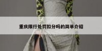 重庆限行处罚扣分吗的简单介绍